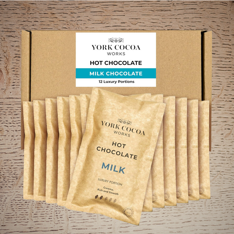 Milk Chocolate Hot Chocolate - 40g Luxury Portion Selection Box - 12 Packets
