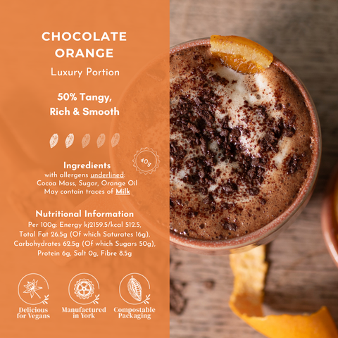 Chocolate Orange Hot Chocolate - 40g Luxury Portion