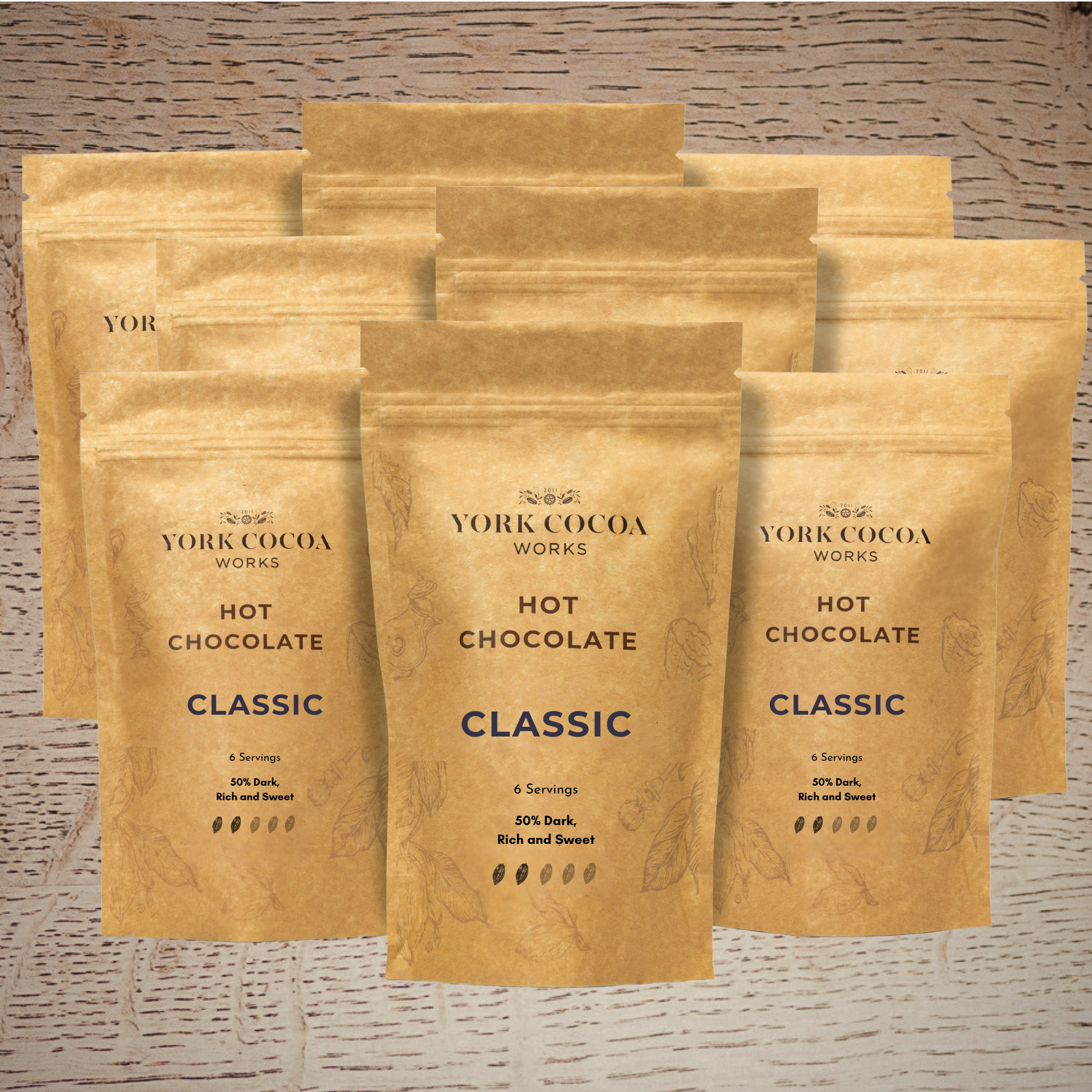 Case of 50 x Classic 50% Dark Hot Chocolate - 200g – York Cocoa Works