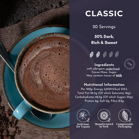Classic 50% Dark Hot Chocolate - 750g