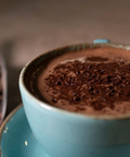 Hot Chocolate in a mug with chocolate flakes