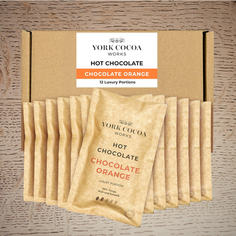 Chocolate Orange Hot Chocolate - 40g Luxury Portion Selection Box - 12 Packets