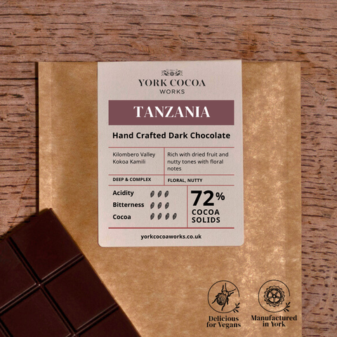 72% Tanzania Dark Chocolate - 40g Bar