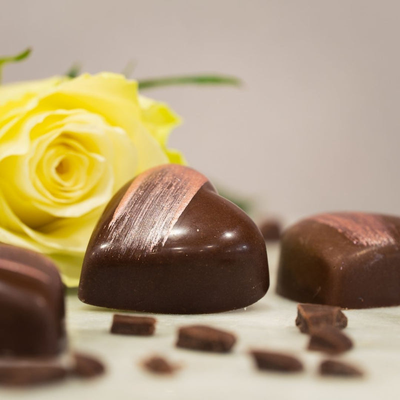 Yorkshire Rose Caramel Chocolate Heart